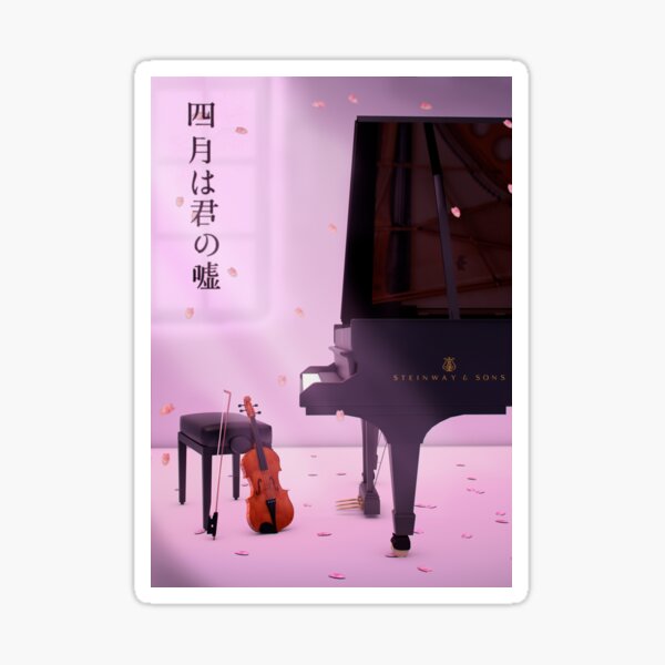 Piano & Violin a love story - Your lie in April Sticker