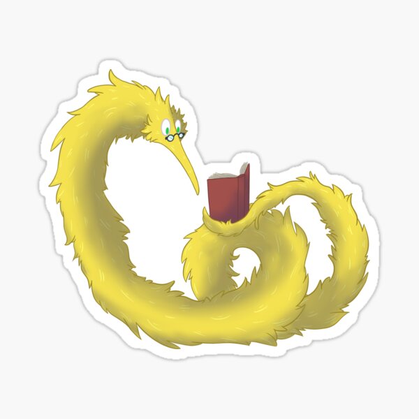 Worm On A String Bookworm Yellow Sticker