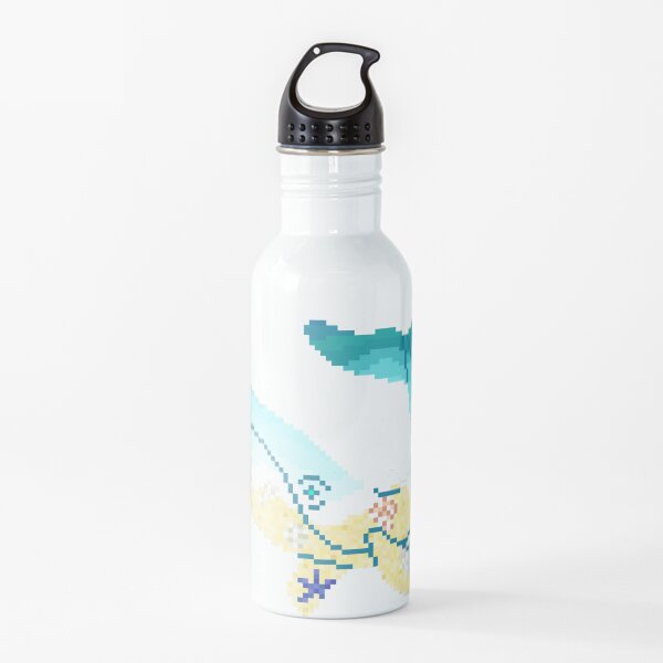 Modern Ocean Whale Cute Beach Gradient (Stone Blue) Water Bottle