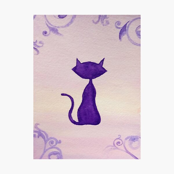 Item preview, Black Cat Watercolor Silhouette designed and sold by Crystal-Bell.