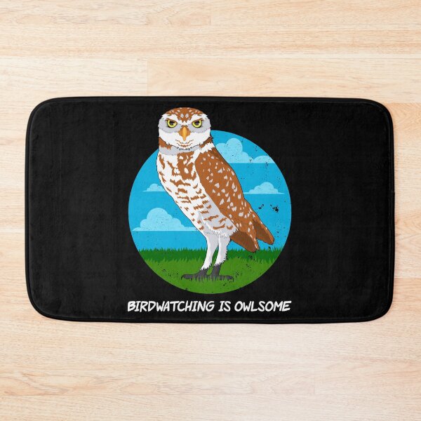 Item preview, Birdwatching Is Owlsome Pun Burrowing Owl Lover print designed and sold by jakehughes2015.