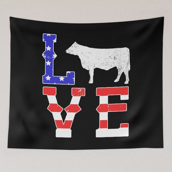 Item preview, Love American Flag Patriotic Cow Farming Hereford Cattle graphic designed and sold by jakehughes2015.