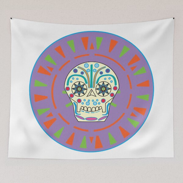 Item preview, day of the dead fiesta candy skull purple designed and sold by Gammaraybots.