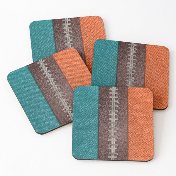 Item preview, Football Teal and Orange Team Spirit Patch designed and sold by Michele Engling.