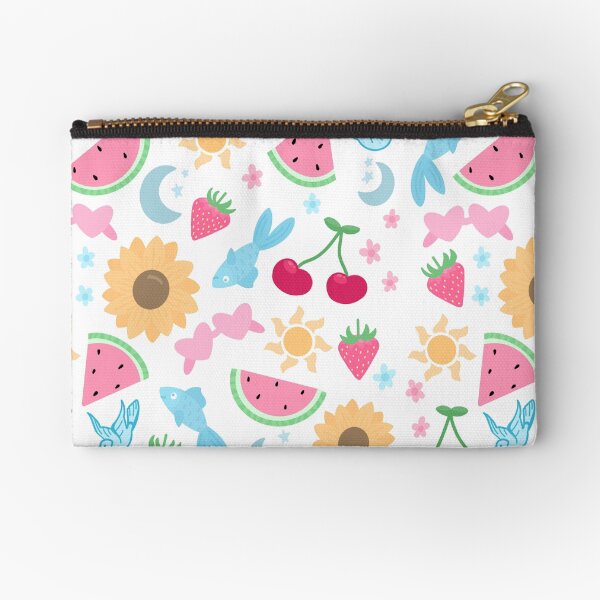 Fine Line Print Zipper Pouch