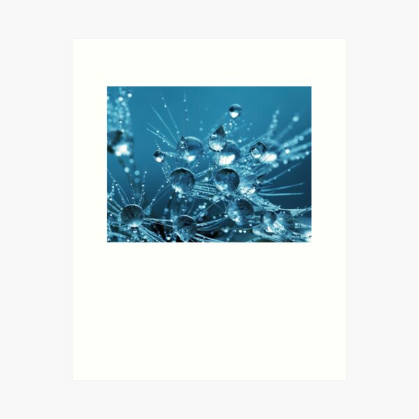 Clear water drops on canvas. Art Print