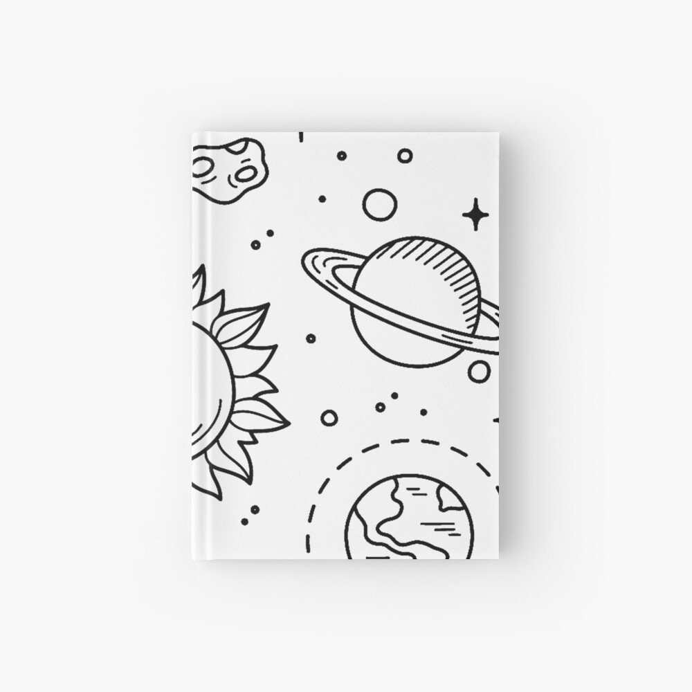 Cuaderno de tapa dura «Dibujo de Tumblr en el espacio» de GlennStevens |  Redbubble