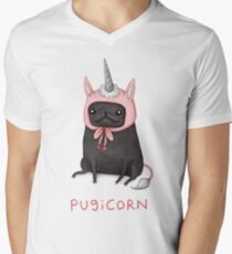 Pugicorn Men's V-Neck T-Shirt
