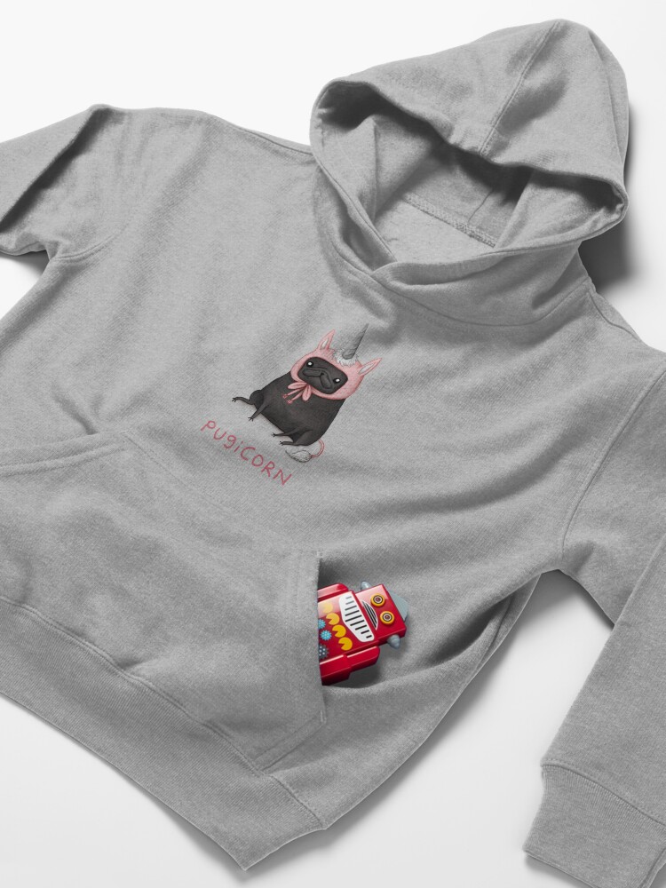 Alternate view of Pugicorn Kids Pullover Hoodie