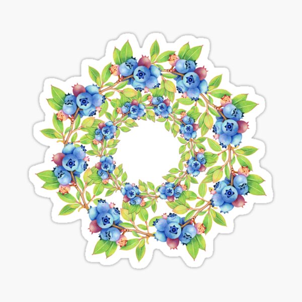 Swirling Maine Blueberries Sticker