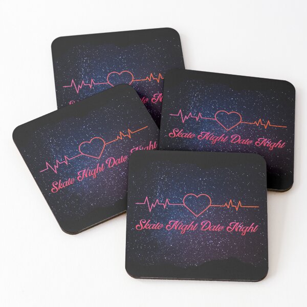 Item preview, Skate Night Date Night heartbeat style designed and sold by SkateGalaxy.