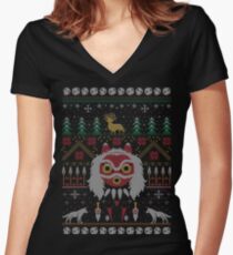 Camiseta entallada de cuello en V Ugly Princess Sweater