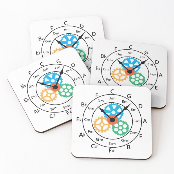 Item preview, Circle of Fifths Mechanical Clock Style Light Theme designed and sold by nightsworthy.
