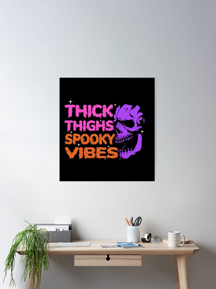 Goth Throw Pillow - Halloween Cushion - Thick Thighs Spooky Vibes