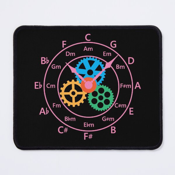 Item preview, Circle of Fifths Mechanical Clock Style Hot Pink designed and sold by nightsworthy.