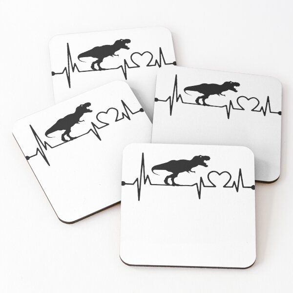 Item preview, DINOSAUR HEARTBEAT BLACK designed and sold by bestteez.