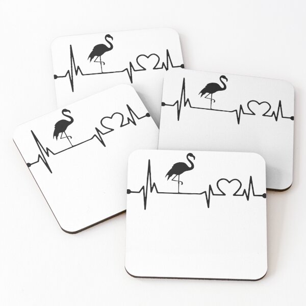 Item preview, FLAMINGO HEARTBEAT BLACK designed and sold by bestteez.