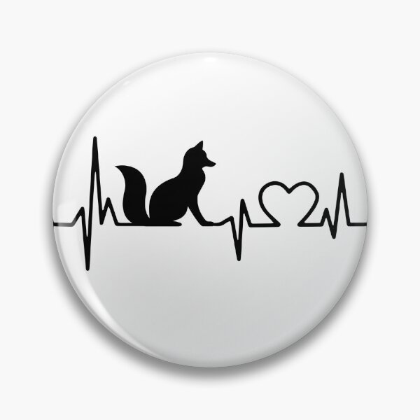 Item preview, FOX HEARTBEAT BLACK designed and sold by bestteez.