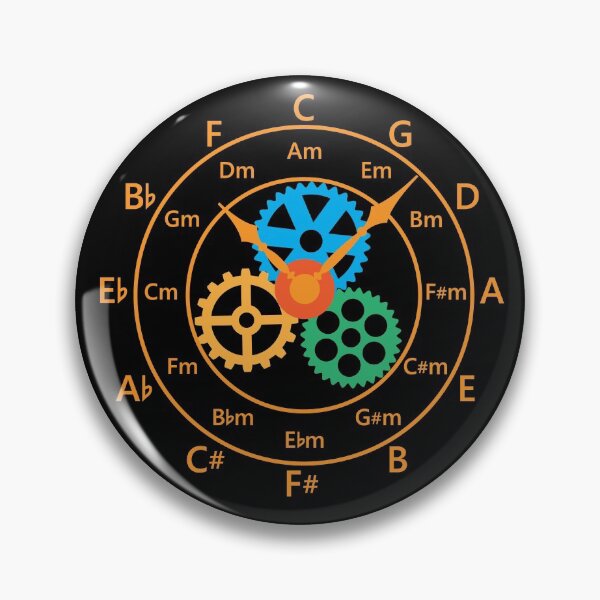 Item preview, Circle of Fifths Mechanical Clock Style Warm Orange designed and sold by nightsworthy.