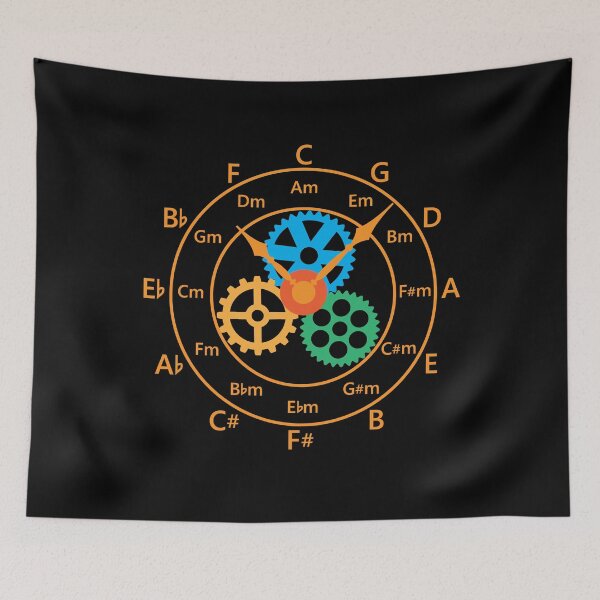 Item preview, Circle of Fifths Mechanical Clock Style Warm Orange designed and sold by nightsworthy.