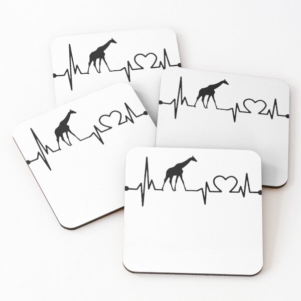 Item preview, GIRAFFE HEARTBEAT BLACK designed and sold by bestteez.
