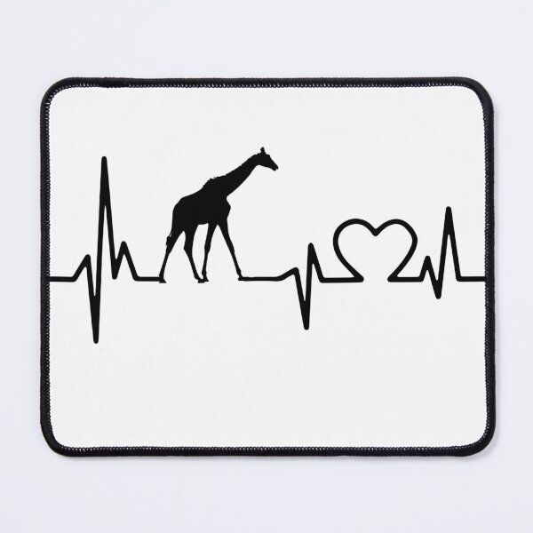 Item preview, GIRAFFE HEARTBEAT BLACK designed and sold by bestteez.