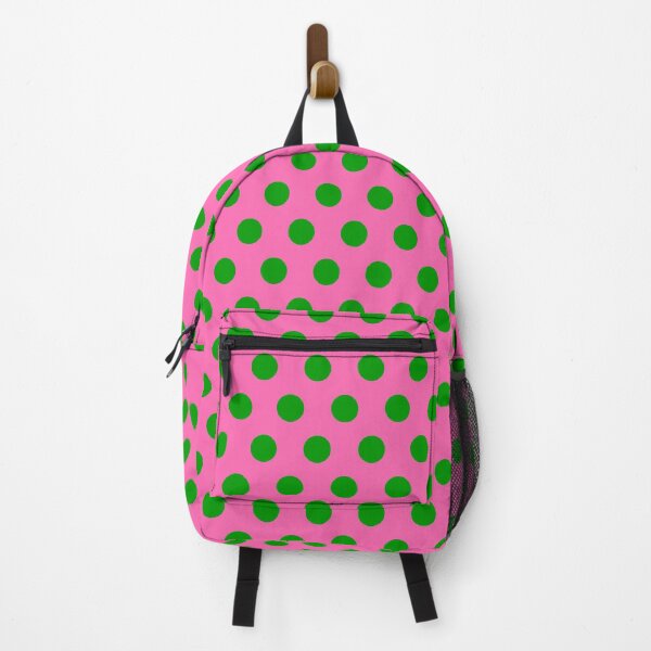Pink and Green Polka Dot Backpack