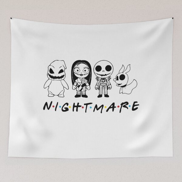 Aperçu de l'œuvre Ami Halloween Scary Ghost, Nightmare Before Christmas Shirt, Jack et Sally avec des amis créée et vendue par KaraSisson.