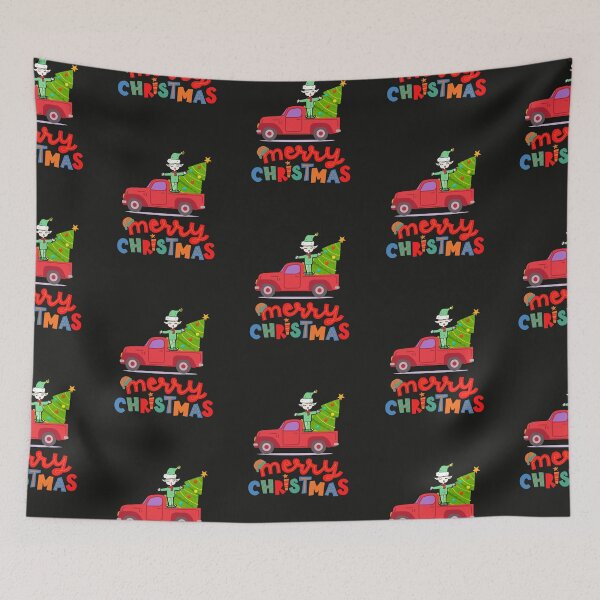 Item preview, Christmas Elf Riding Monster Truck designed and sold by BhavyaBathla.
