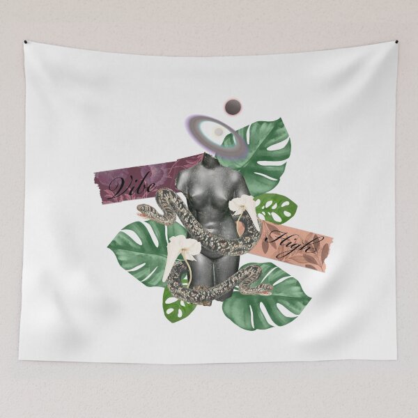 Item preview, Vibe high Greek  stone and nature with snakes and trippy flower 2 matte gray  designed and sold by VantaTheArtist.