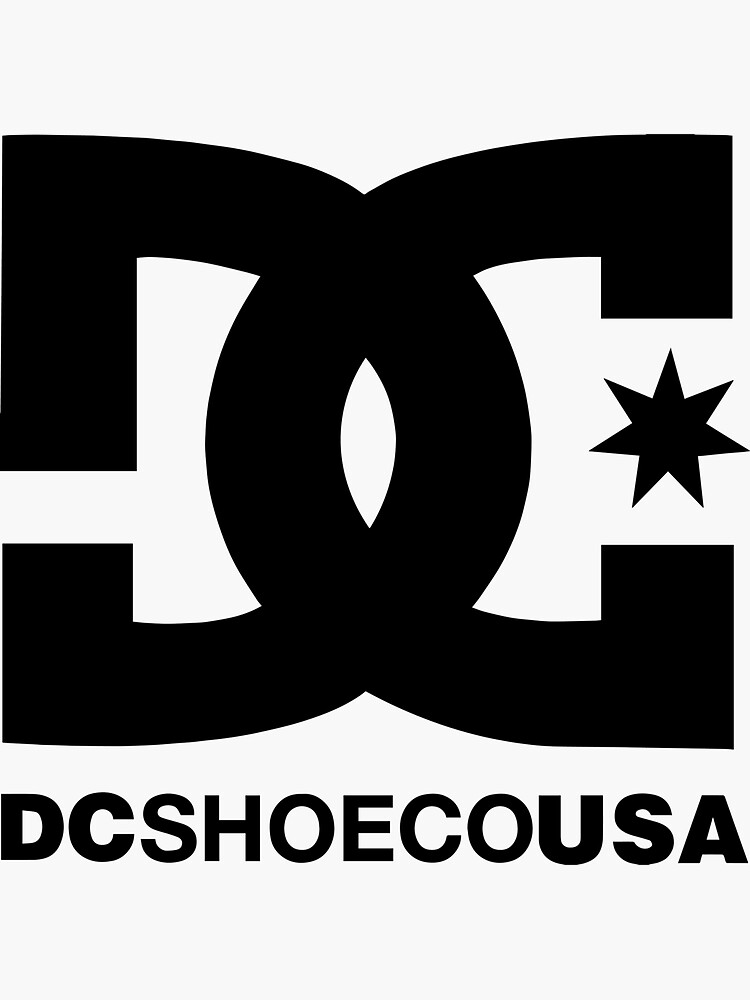 DC SHOES STICKER Black/Gold DC 2.5 in Round Skate Snow Decal 