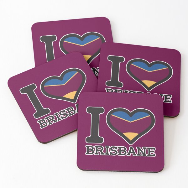 Aperçu de l'œuvre Vêtements "J'aime Brisbane", marchandises, t-shirts, leggings, jupe, masque, tablier, sac écologique créée et vendue par Ink Inc.