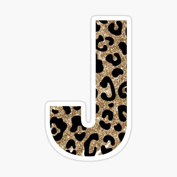Item preview, Leopard Print Letter J Glitter Metallic Sparkle Glitter designed and sold by brookemiller801.