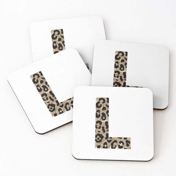 Item preview, L Letter Initial Monogram Leopard Animal Print Glitter Gold designed and sold by brookemiller801.