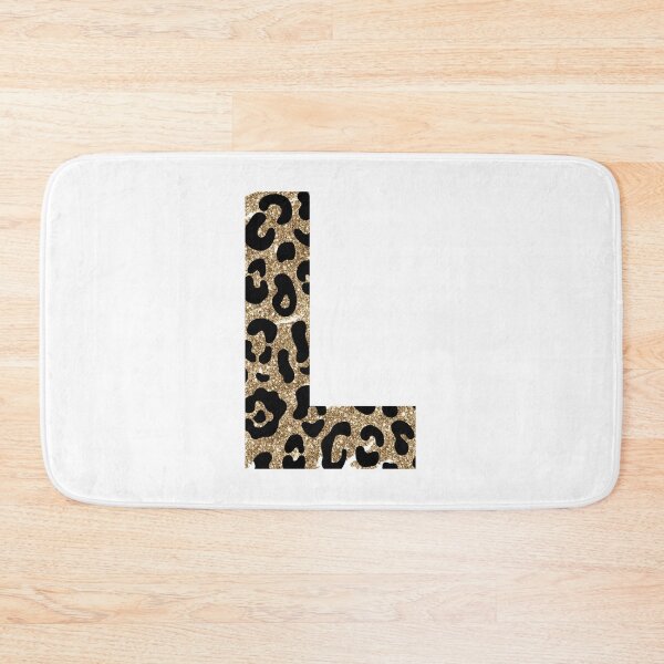 Item preview, L Letter Initial Monogram Leopard Animal Print Glitter Gold designed and sold by brookemiller801.