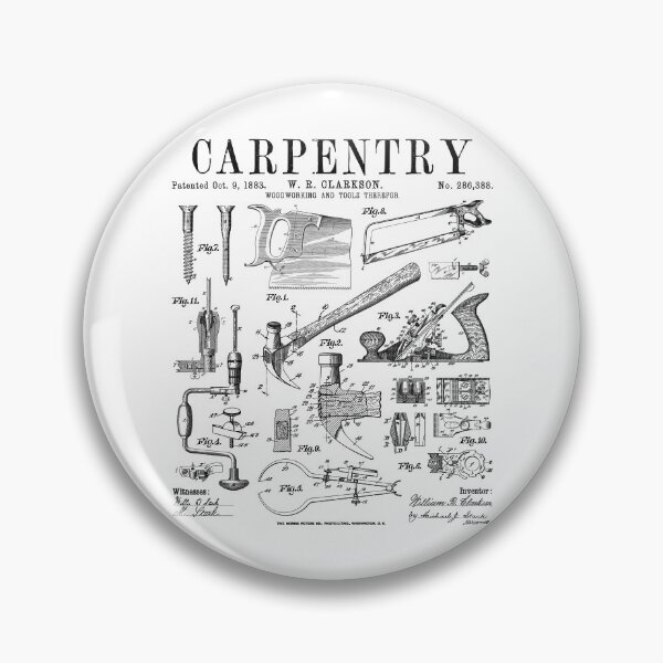 Item preview, Carpentry Carpenter Tools Handyman Vintage Patent Print designed and sold by GrandeDuc.