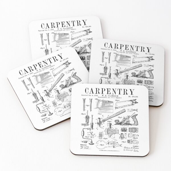 Item preview, Carpentry Carpenter Tools Handyman Vintage Patent Print designed and sold by GrandeDuc.