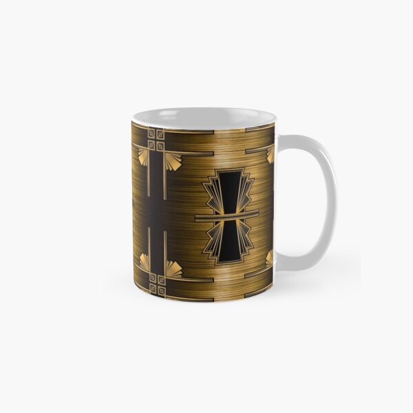 Item preview, Art Deco Nouveau Black and Bronze Metallic Geometric  designed and sold by SloganExpress.