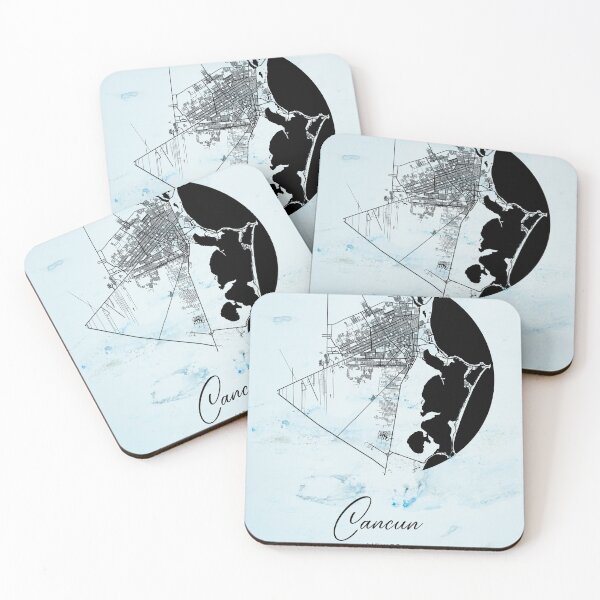 Item preview, Cancun - Mexico Alpha Watercolor Map designed and sold by WatercolorMap.