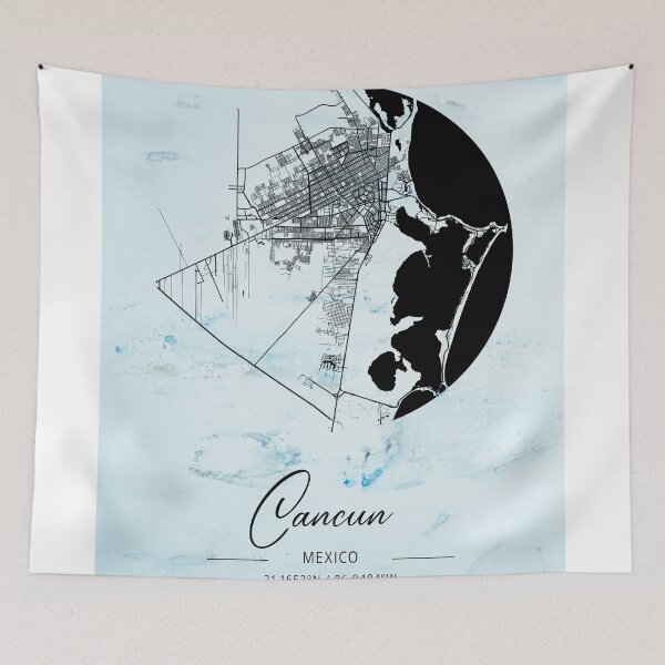Item preview, Cancun - Mexico Alpha Watercolor Map designed and sold by WatercolorMap.