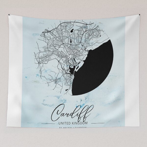Item preview, Cardiff - United Kingdom Alpha Watercolor Map designed and sold by WatercolorMap.
