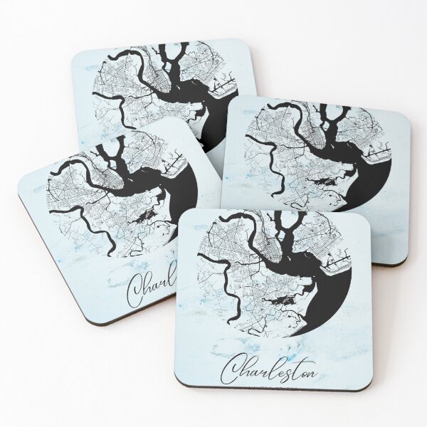 Item preview, Charleston - United States Alpha Watercolor Map designed and sold by WatercolorMap.