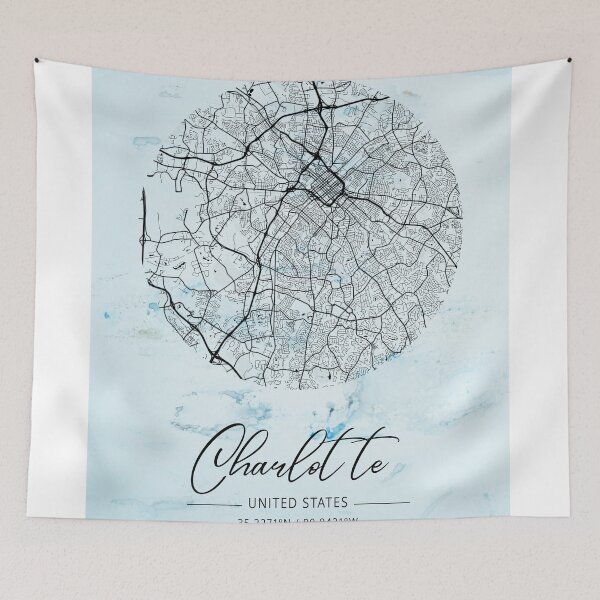 Item preview, Charlotte - North Carolina Alpha Watercolor Map designed and sold by WatercolorMap.