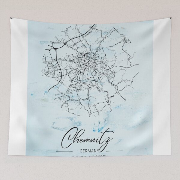 Item preview, Chemnitz - Germany Alpha Watercolor Map designed and sold by WatercolorMap.