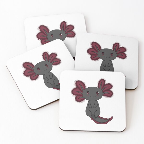 Item preview, Smiling black and red axolotl  designed and sold by MyArtYourWorld.