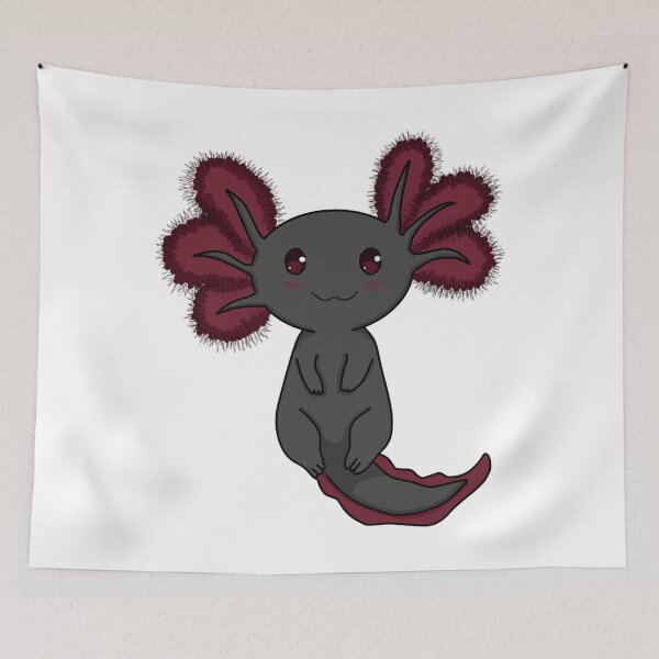 Item preview, Smiling black and red axolotl  designed and sold by MyArtYourWorld.