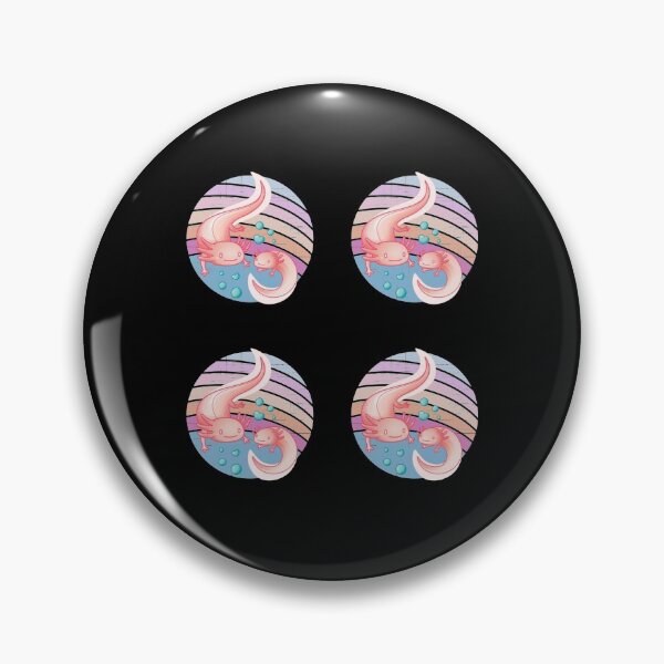 Item preview, Smiling Axolotl Pair On Retro Pink _amp_ Blue Sunset    designed and sold by MyArtYourWorld.