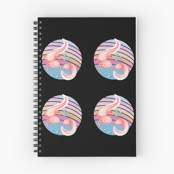 Item preview, Smiling Axolotl Pair On Retro Pink _amp_ Blue Sunset    designed and sold by MyArtYourWorld.