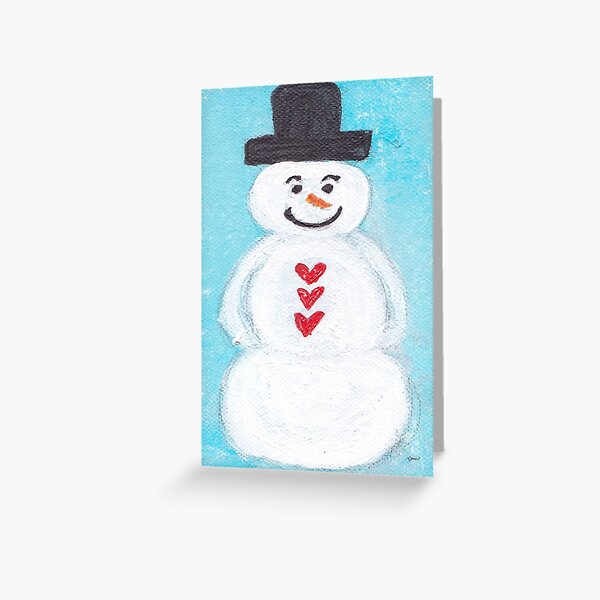 BLUE SKY SNOWMAN Greeting Card