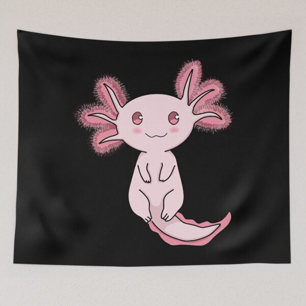 Item preview, Smiling pink axolotl  designed and sold by MyArtYourWorld.